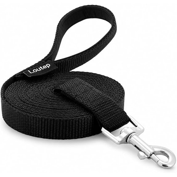 Long Line Dog Training Leash with Padded Handle 30 ft Black