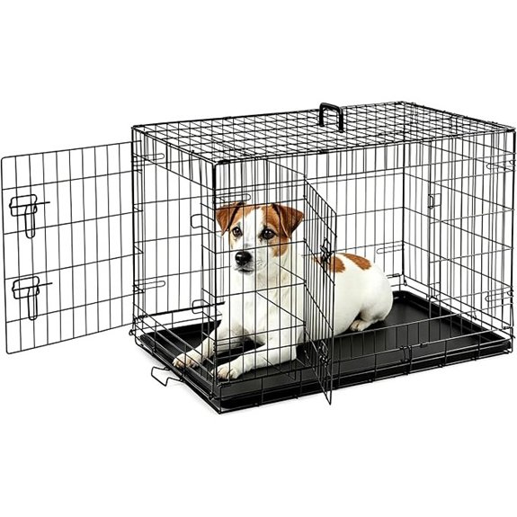 Sweetcrispy 36 Inch Dog Crate Medium Dog Cage Foldable Puppy Pet Kennel