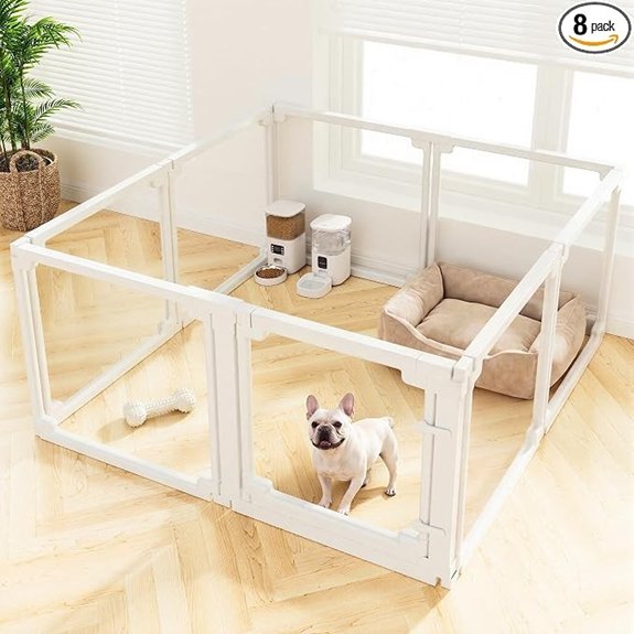 Clear Acrylic Dog Play Pen Indoors,24 Puppy Playpen(8 planels)