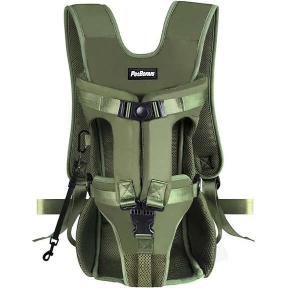 Pet Bonus Adjustable Front Dog Carrier Backpack (Army Green)