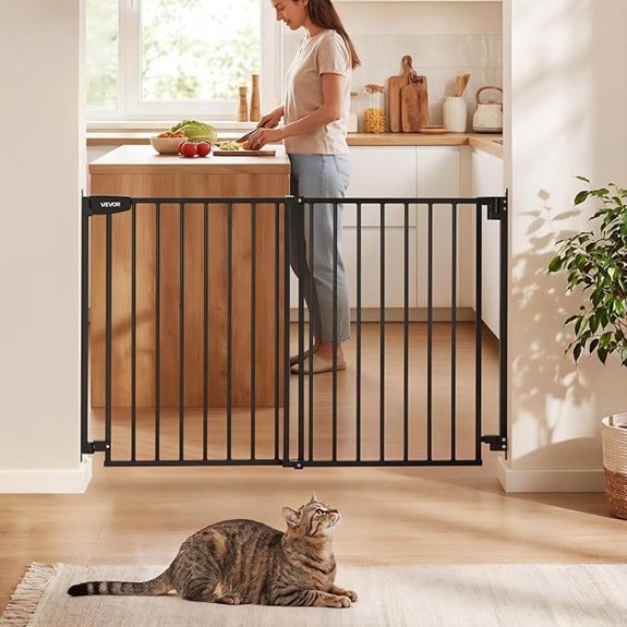 VEVOR Adjustable Pet Gate for Stairs 31-48 Width 36 High Black