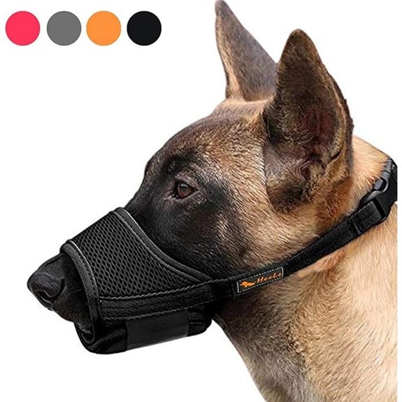 HEELE Soft Nylon Dog Muzzle – Adjustable Breathable Anti‑Bark