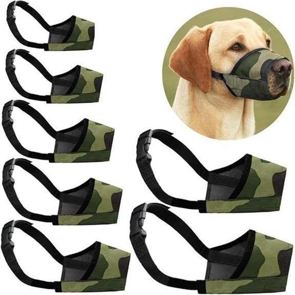Camouflage Adjustable Dog Muzzle Set – 7 Sizes