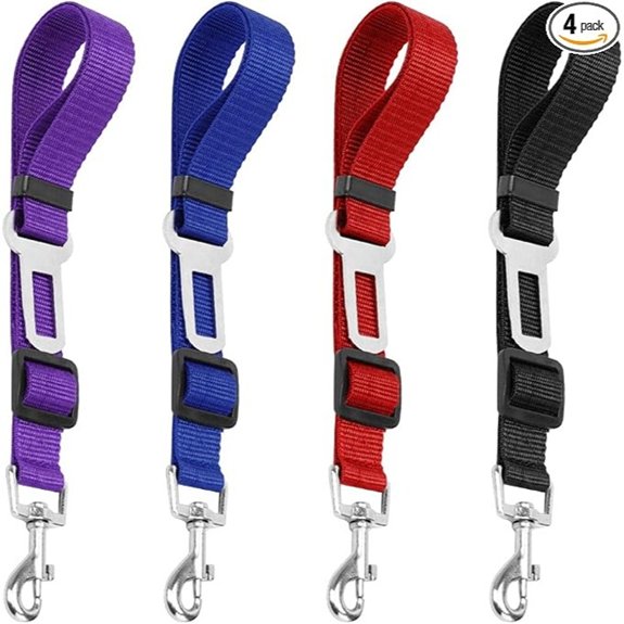 YuCool 4‑Piece Adjustable Dog Car Seat Belt Set