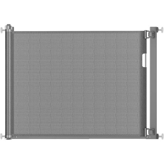 Malier Retractable Dog Gate – 38‑60 Pressure‑Mounted Mesh (Gray)