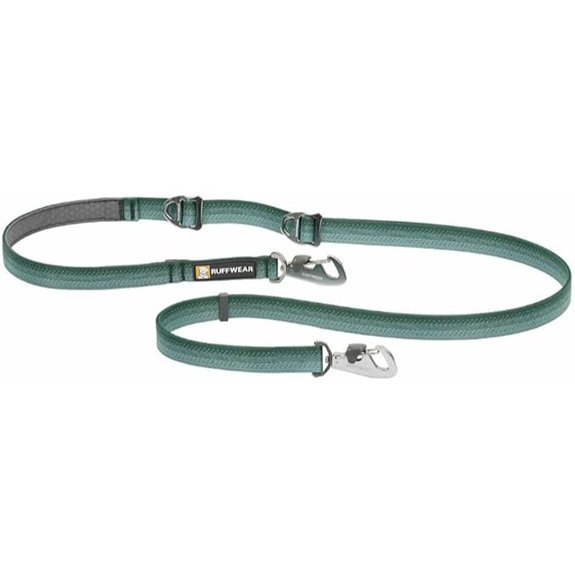 Ruffwear Switchbak Dog Leash Adjustable 2.5-7 ft Lead River Rock Green