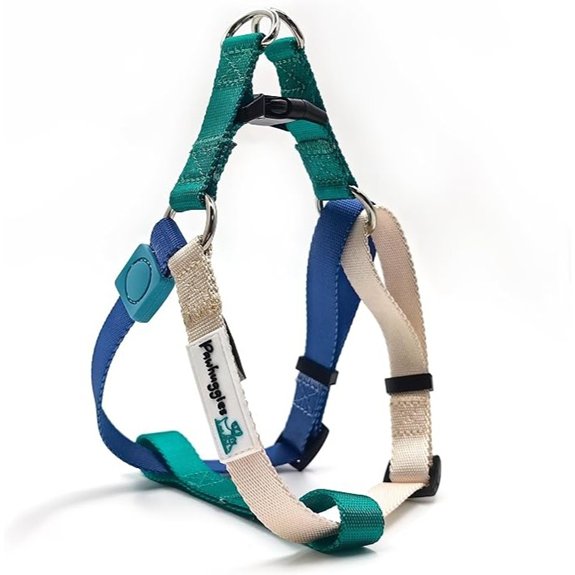 Tri-Color Adjustable Step-in No-Pull Harness for Large Dogs