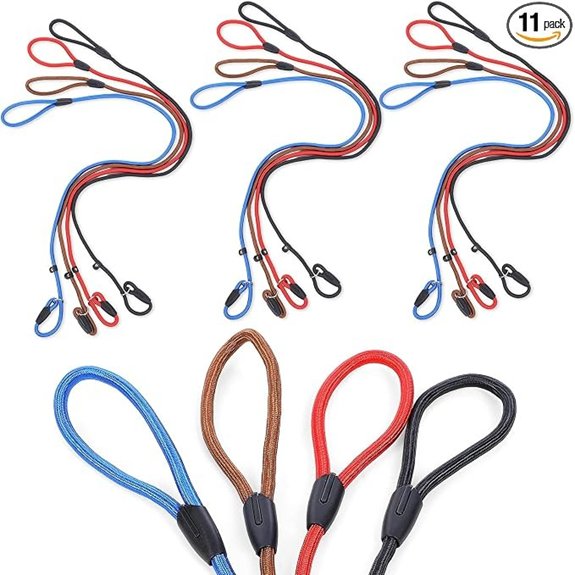 12-Pack Adjustable Dog Leash Set Nylon Slip Leads for Dogs 4.4ft