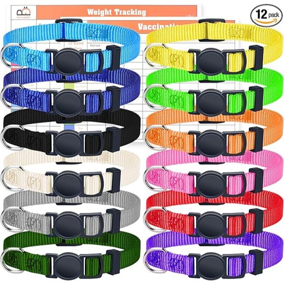 GAMUDA Puppy ID Collars Set (12) Adjustable Breakaway