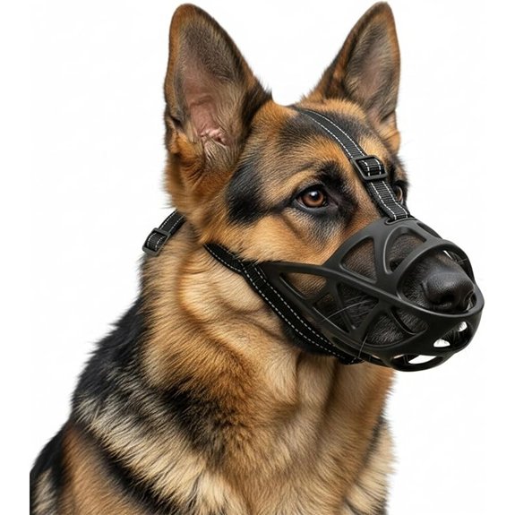 Dog Muzzle Adjustable Pet Mask with Reflective Breathable Pet Mask