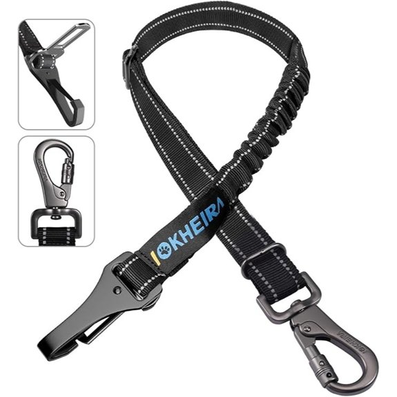 Dog Seat Belt 3-in-1 Car Harness with Reflective Bungee