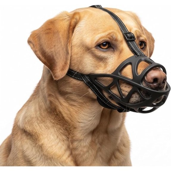 Adjustable Breathable Dog Muzzle with Reflective Straps (XL)
