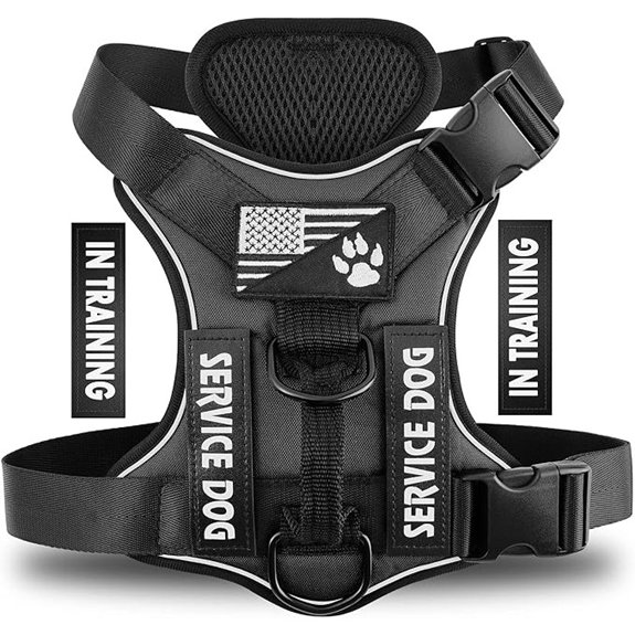 Reflective Service Dog Harness with Adjustable Patches