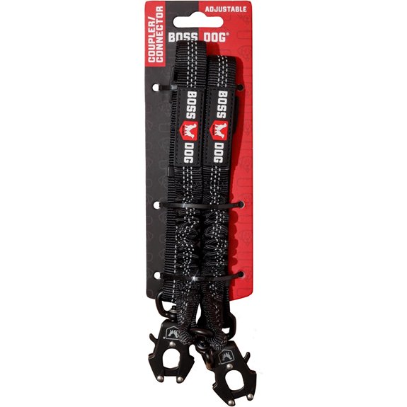 Boss Dog Tactical Dual Bungee Coupler Leash Attachment Black Adjustable