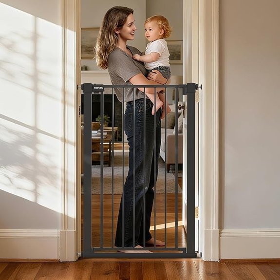 43 Adjustable Extra-Wide Metal Baby Gate (Black)