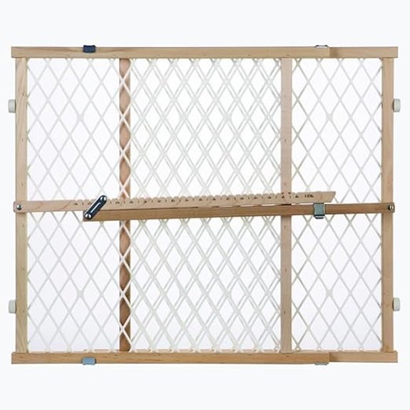 Toddleroo Diamond Mesh Wooden Baby Gate Adjustable 26.5‑42 Wide 23 Tall