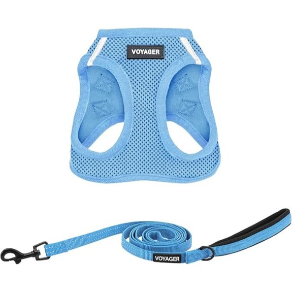 Voyager Step‑in Mesh Harness & 5ft Leash Combo Baby Blue