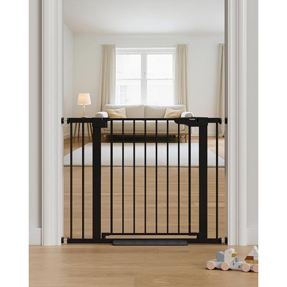 Cumbor 30-40.6 in Baby Gate for Stairs and Doorways Dog Gate Indoor Black