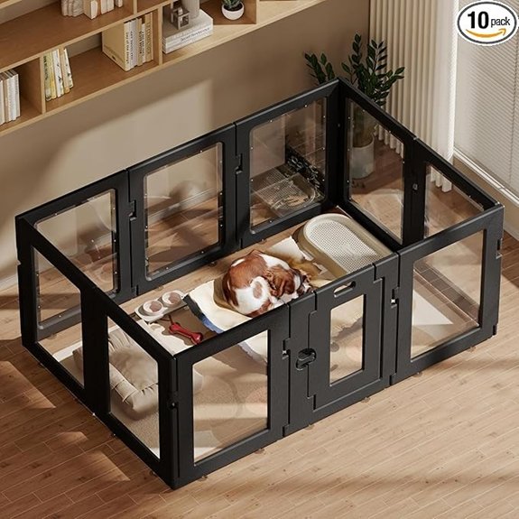 Clear Acrylic Dog Playpen Indoor Black 24 H 10 Panels