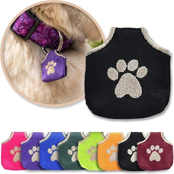 Woofhoof Quiet Dog Tag Cover Black Pawprint