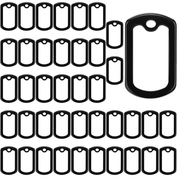 40pcs Silicone Dog Tag Silencers – Black Army ID Tags