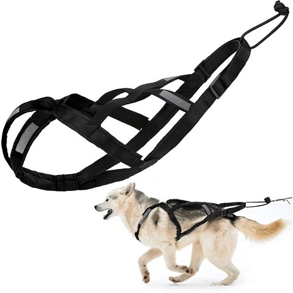 Dog Pulling Harness (L Black) for Sledding & Bikejoring