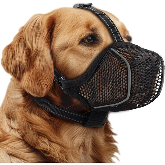 Adjustable Breathable Mesh Dog Muzzle with Collar