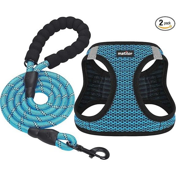 Dog Harness Step-in Breathable Puppy Cat Vest Medium Blue