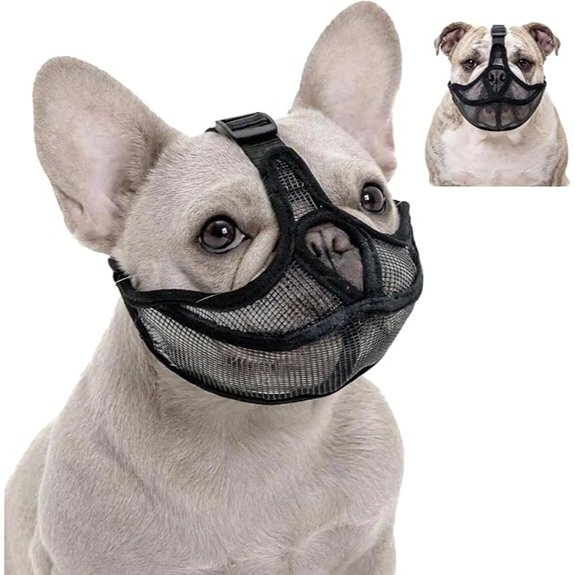 French Bulldog Muzzle Soft Mesh Short Snout Breathable Adjustable