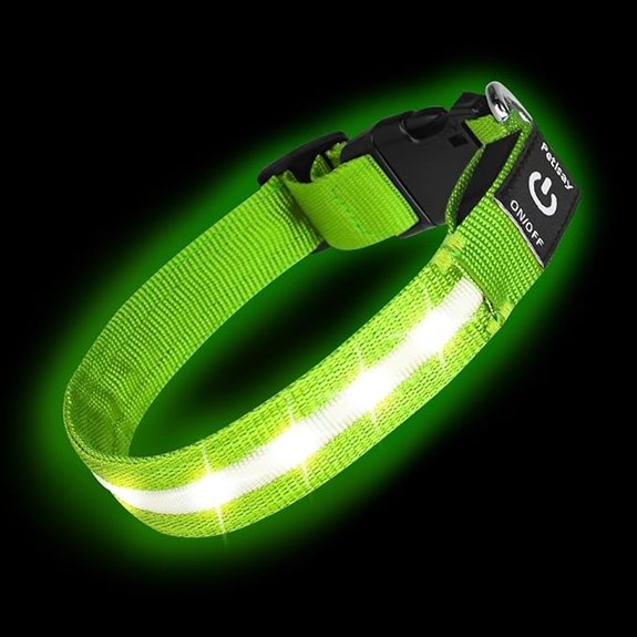 Super Bright LED Dog Collar Waterproof Light up Collars(Green Medium)