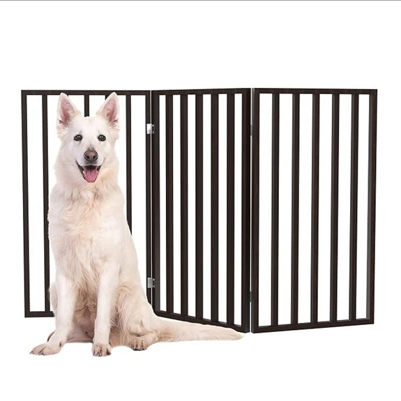 PETMAKER Pet Gate 3 Panel Freestanding Dog Gate Indoor Brown 54” x 32”