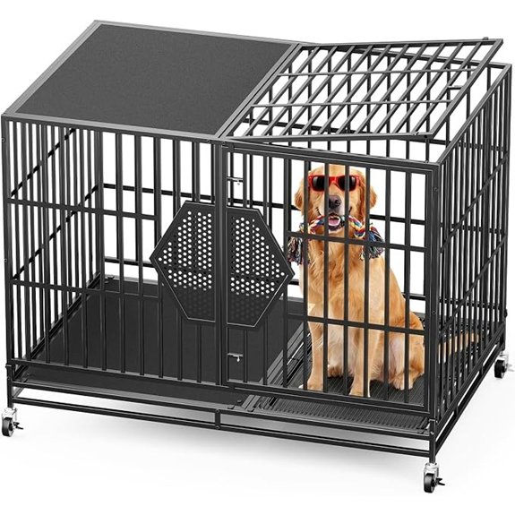 CAMMOO 48'' Heavy Duty Dog Crates for Large Dogs Dog Kennel Indoor