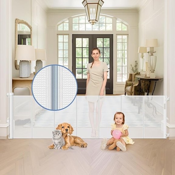 Reinforced 90 Retractable Baby Gate for Doors and Dogs