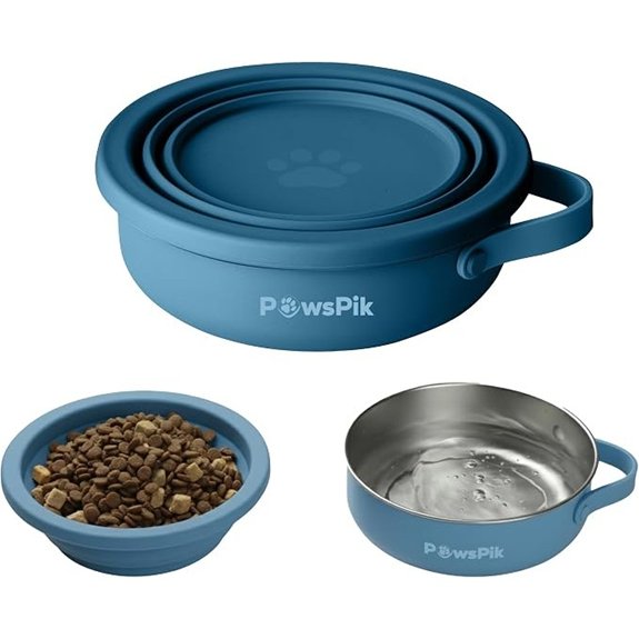 PawsPik 2-in-1 Travel Dog & Cat Bowl – Collapsible BPA-Free Silicone