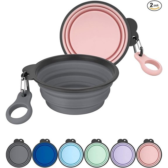 AONKEY 2 Pack Collapsible Dog Bowls with Bottle Carrier(Small 15oz)