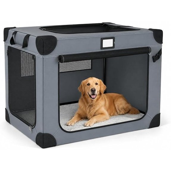 36 Inch Collapsible Soft Dog Crates with 3-Door & Mesh Windows for Travel
