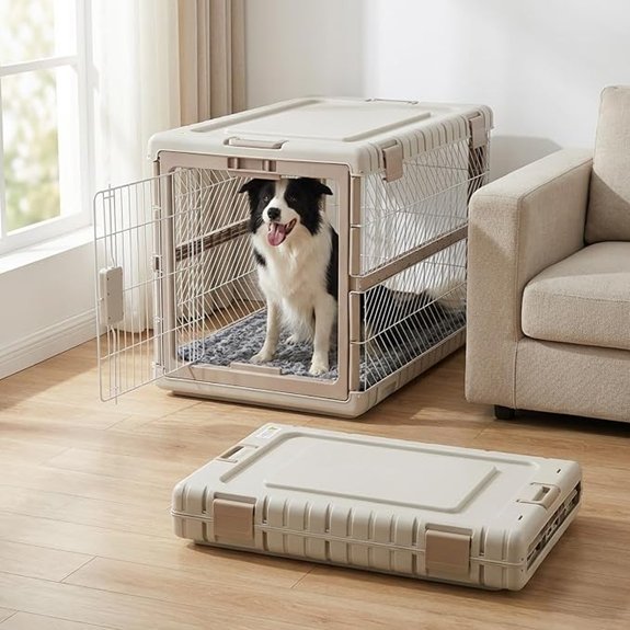 ZOMISIA Collapsible Dog Crate with Bed Mat 36'' Dog Kennel for Large Dogs