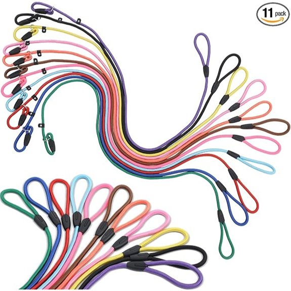Adjustable Nylon Dog Slip Leads – 11 Colors No Collar Needed