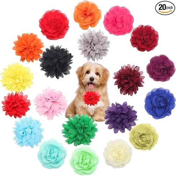 Catcan Multi-Color Dog Flower Collars (20 pcs)