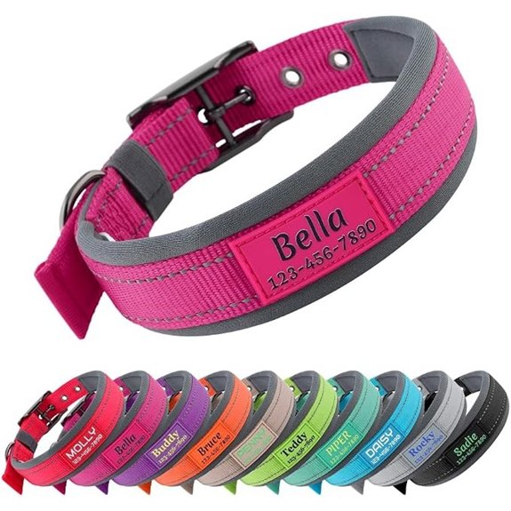 Personalized Dog Collar with Name and Number for Large Medium Small Dogs