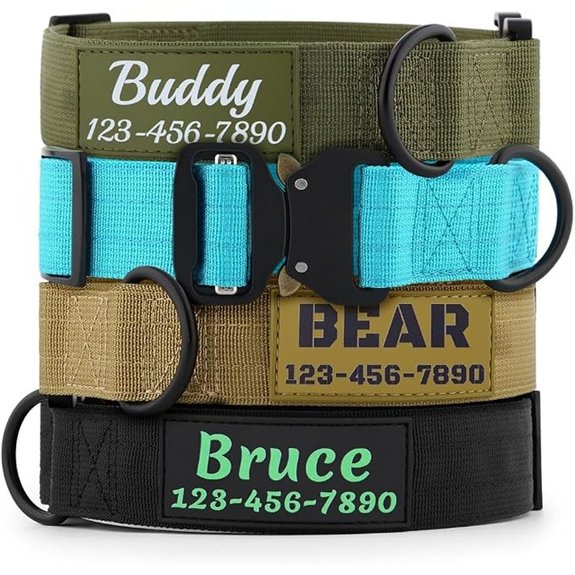 Personalized Tactical Dog Collar Custom with Name and Phone Number