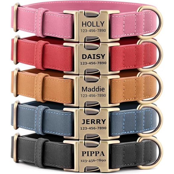 Personalized Dog Collars Custom Engraved Collar Genuine Leather