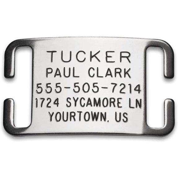 Boomerang Personalized Stainless Steel Dog Tag (Open End)