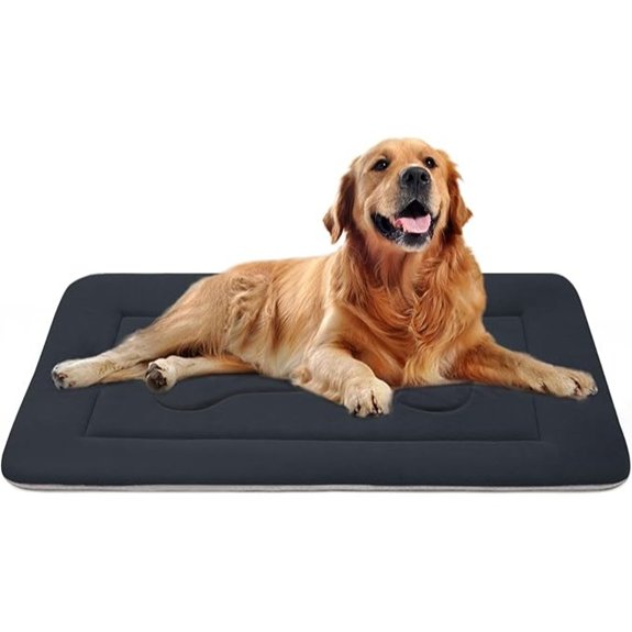 Large Dog Bed with Non‑Slip Washable Pad Dark Blue Gray