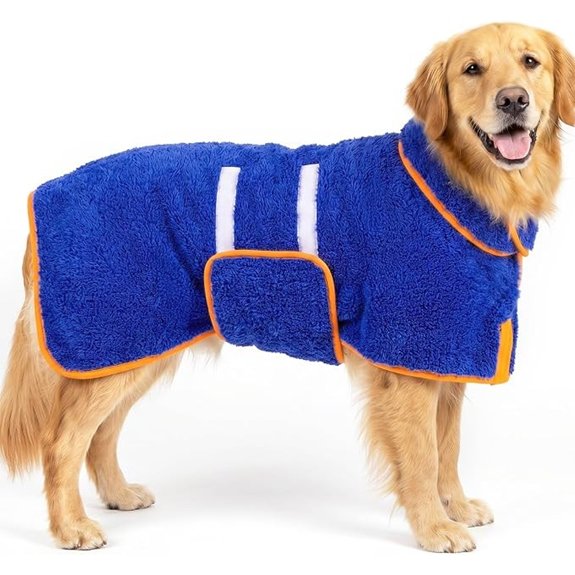Dog Bathrobe Super Absorbent for Small to Large Dogs Dark Blue XL