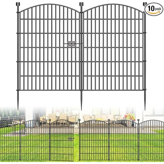 10 Panel No Dig Decorative Garden Fence with Gate 40H x 23.6'L Dog Barrier