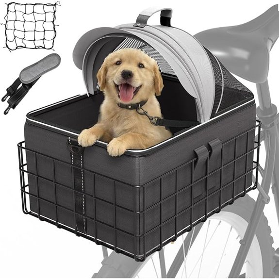 YEEGO Dog Bike Basket – 2-in-1 Carrier & Cargo (20 lb)
