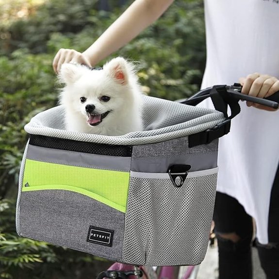 Petsfit Dog Bike Basket Car Seat with Storage