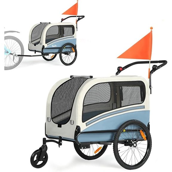 Sepnine Dog Bike Trailer 2-in-1 Stroller Cart