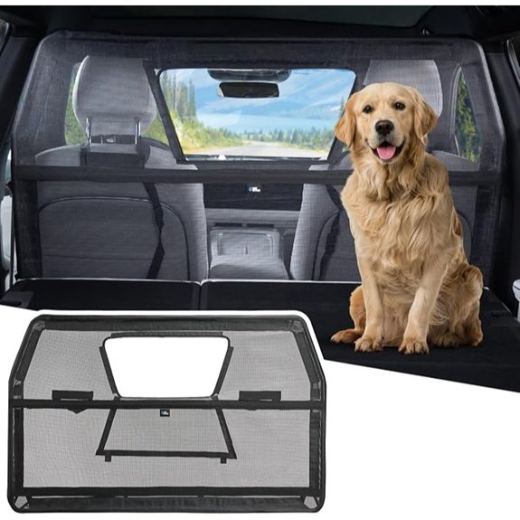 JOYTUTUS 52 Wide Dog Car Barrier with Visual Window